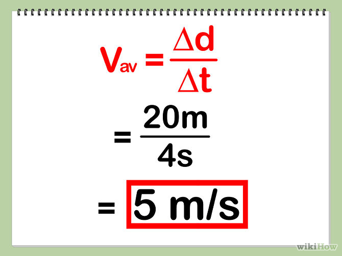 An example of how average velocity is calculated.